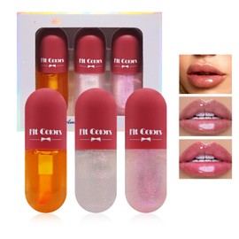 Lip Plumper Set, Lip Plumper Lip Gloss, 3 Piece Natural Lip Gloss, Shine your Lips, Moisturise and Lighten Lip Lines, Increase Lip Elasticity