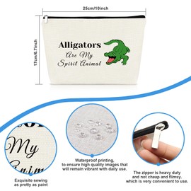 Alligator Gift Gators Lover Gift Makeup Bag Animal Themed Cosmetic Bag Alligator Lover Gift for Girls Women Christmas Birthday Graduation Gift for Friends Sister Makeup Pouch Travel Toiletry Bag