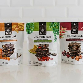 Britt Dark Chocolate Bark 3-Pack – 70% Cacao – Chia, Passion Fruit & Goji + Quinoa, Cranberries & Cacao Nibs + Almonds, Guava & Coconut – Vegan, Gluten-Free, Non-GMO – Gourmet Snack from Costa Rica – 4.7 oz Each