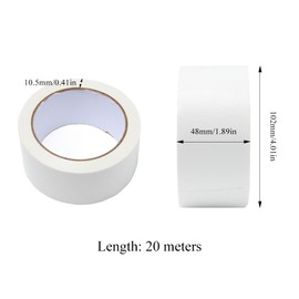 Keboyoe White Heavy Duty Duct Tape Textile Fabric Tape for Book Repair Duct Tape Hand Tearable Gaffa Tape for Library Book Binding Security Cables, 48 mm x 20 m