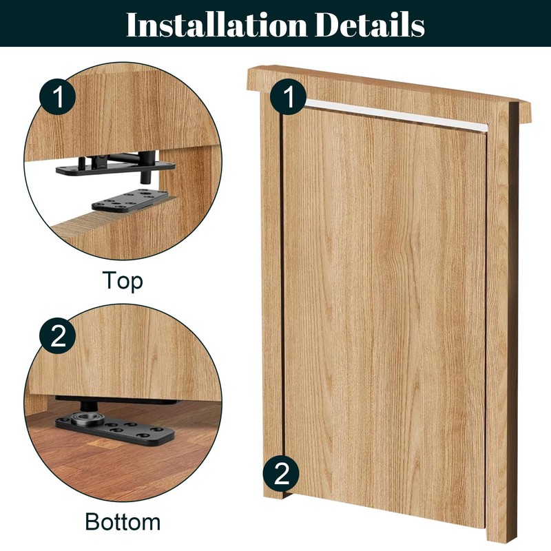 Hidden Door Hinge, 360° Rotating Pivot Hinge, 570lbs Load-Bearing Door