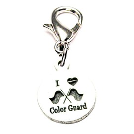 ChubbyChicoCharms I Love Color Guard Pewter Charm On A Zipper Pull