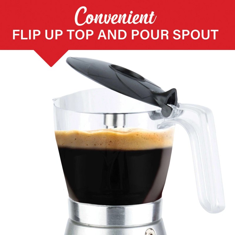 Brentwood 6-Cup Electric Moka Pot Espresso Machine (Silver)