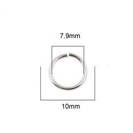 HDSupplies 100 Pieces - 304 Stainless Steel Jump Rings - 10mm - 18 Gauge (1mm Thickness)