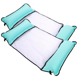 Sunrio Inflatable Pool Hammock Float 2 Pack Multi-Purpose 4 in 1 Saddle Lounge Chair Drifter Water Hammock Pool Floaties Lake Beach Floating Loungers Swimming Pool Floats for Adults