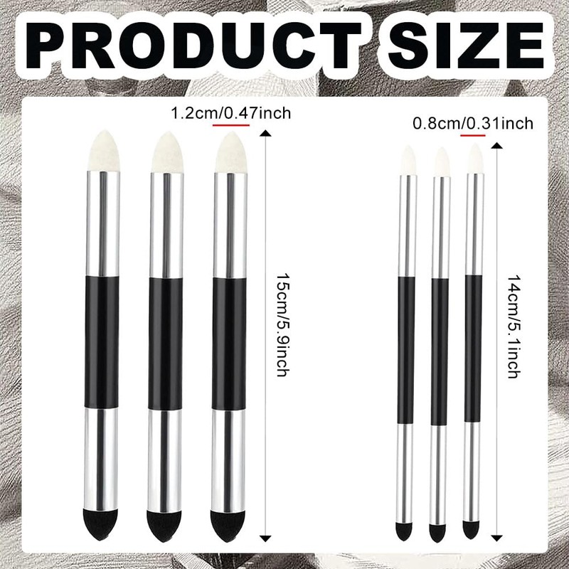 6Pcs Blending Stumps Sponge Pen Double Headed Oil Pastels Blending