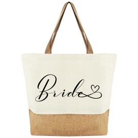 Tarklanda Bride Jute Bag Bridal Gift, Bride Tote Bag, Jute Shopping Bag, Women's Fabric Bag, Hen Party Accessories, Gift for Bride for Bridal Shower, Bachelor Party, Wedding