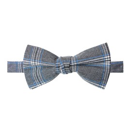 Spring Notion Men's Glen Plaid Bow Tie Grey Blue Ivory