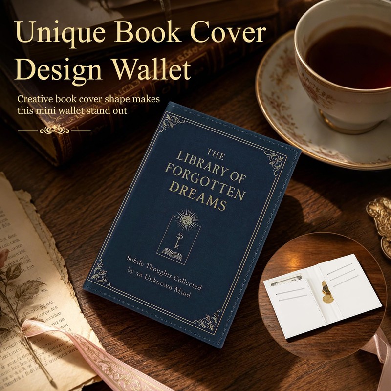 Book Wallet for Women, RFID Blocking Magnetic Credit Card Wallets