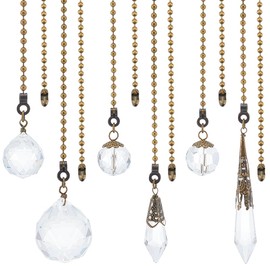 BENECREAT 6 Stile Deckenventilator Zugketten Zugkettenverlängerungen Für Deckenventilatoren Aus Kristallglas Dekorative Vintage Kette Für Wohnzimmer Deckenleuchte Ventilator Tischlampe