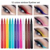 12 Color Liquid Eyeliner Pen Smudge Proof Eyeliner Quick Dry