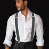 JEMYGINS X Shape Men's Adjustable Elastic Braces with 4 Metal