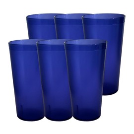 Party Outlaw Purple Plastic Cup Tumblers 6 Pc 16oz Lightweight, Heavy Duty Stackable Cafe Style Plastic Glasses. Reusable & Dishwasher Safe Ice Tea & Water Cupsafe Ice Tea & Water Cups