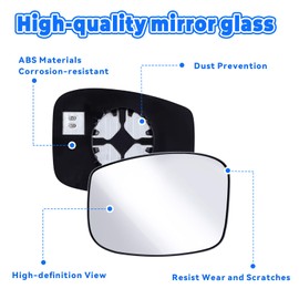 WHLSlatu Passenger Side Heated Mirror Glass Replacement For Honda Odyssey 2018 2019 2020 2021 2022 2023 Replace HO1325121 76203THRA11 76203-THR-A11 - Plug & Play, Defrost, Anti-Glare