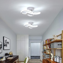 Osairous LED Ceiling Light 22 W 2500 LM, Ceiling Light Bedroom Modern Clover, Acrylic Ceiling Light White Cold Light 6500 K for Kitchen Hallway Living Room Diameter 25 cm