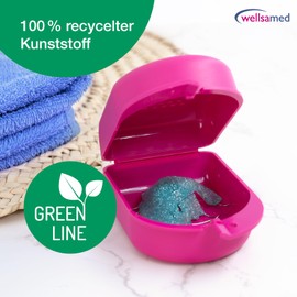 Wellsamed KFO Box, Braces Box, Dento Box maxi, Pink, Flat Tin (Also for Bite Splint, Crinkle Splint, Pack of 1)