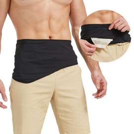 Ostomy Belt Black,Ostomy Support Belt,Colostomy Bag Covers for Women and Men, Ostomy Supplies, Stealth Belt for Ostomy Bag Inner Pocket to Hold Ostomy Pouch,Ostomy Pouch Covers for Sport & Swiming (XL)