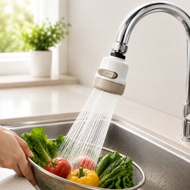 Adjustable Kitchen Sink Faucet Extension Nozzle for 3-Mode Water Flow and Easy Sink Cleaning