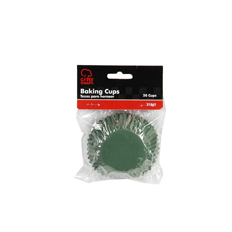Chef Craft Classic Cupcake Liners, 50 Count, Dark Green