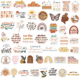 50PCS Bible Stickers, Inspirational Christian Stickers for Water Bottle Laptop Phone Vintage Bible Sticker, Aesthetic Jesus Faith Christian Stickers Religious Christian Gifts