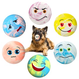 PORFOYO Squeaky Dog Balls, Pack of 6 Squeaky Dog Toys, Squeaky Ball for Dogs, Dog Ball Indestructible, Soft Latex Bouncy Fetch Balls for Large, Medium, Small Dogs (Colourful)