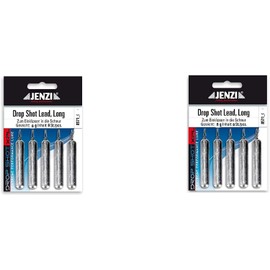 Jenzi Set of 2 Drop-Shot Lead Weights Long, 8 g + Free Petri Heil! Sticker