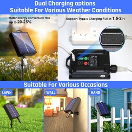 New Upgraded Solar Rope Lights Outdoor Waterproof 19 Modes 300 LED 105ft Solar String Lights with Remote Timing Dimmable Tube Light for Outside Pool Tree Patio Yard Christmas Decoration (300LED-Blue)