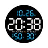LED Wall Clock Remote Control Auto Dimming 10 Level Brightness