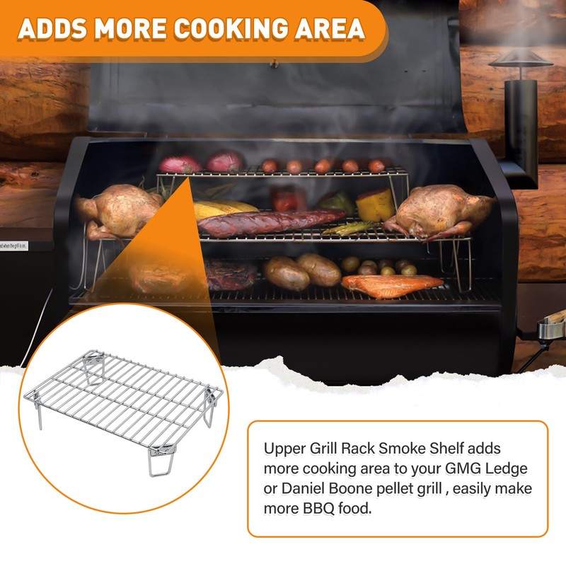 Grills Upper Rack for Green Mountain Davy Crockett Grill, Heavy-Duty