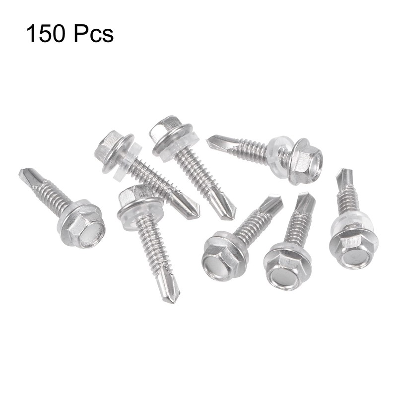 sourcing map #12 x 63/64" 410 Stainless Steel Hex Washer