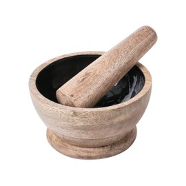Mörser und Stößel QENA Mango Holz Braun/Schwarz