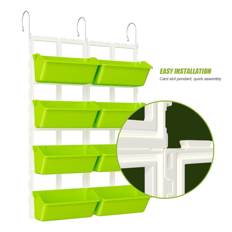 ILWorkTLs 8 Pockets Vertical Planters,Wall Mounted Plastic Plant Grow Pots,Wall