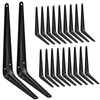 20 Pack Shelf Brackets 12 inches, Heavy Duty Black Iron