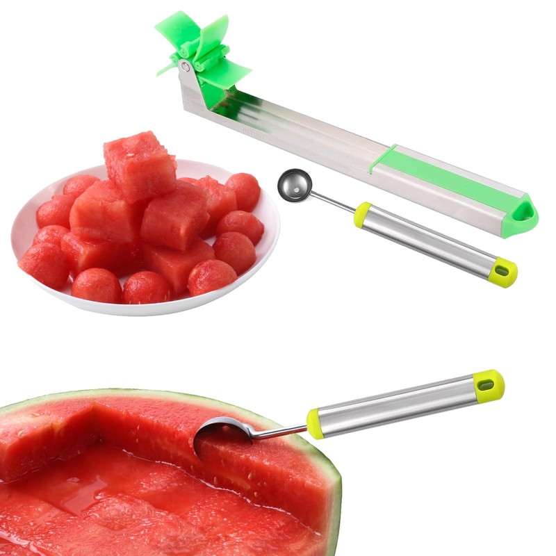 Watermelon Slicer Cutter - Stainless Steel Knife Corer Fruit Vegetable