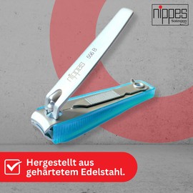 Nippes Nail Clippers for Toenails and Fingernails with Nail Catcher 6 cm Toenail Clippers Nail Care Clippers Nail Clippers Makes it Easier to Shorten Strong and Firm Nails Blue