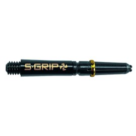 Thor-Sports Harrows Supergrip Spin Shafts with 360 Degree Rotating Top S-Grip 2BA Thread (Short, Black/Gold)