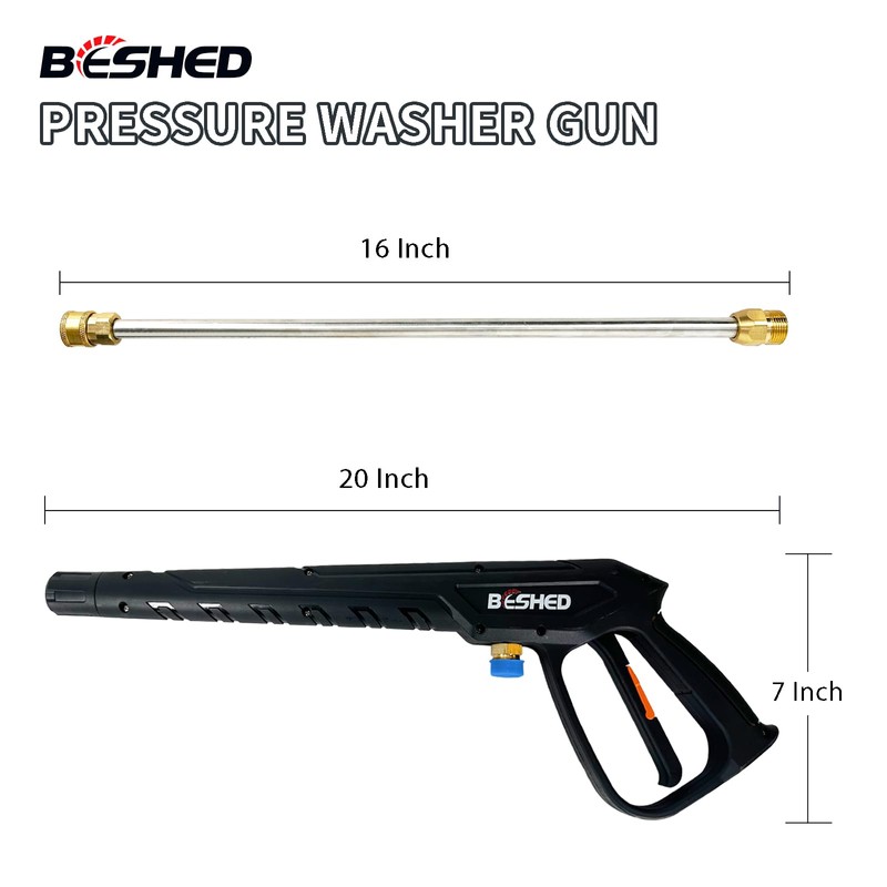 BESHED Durable Pressure Washer Gun Kit, Power Washer Gun with