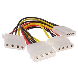 kenable Internal PC 4 pin Power Splitter 3 way Cable LP4 Molex 1 to 3 Lead 15cm