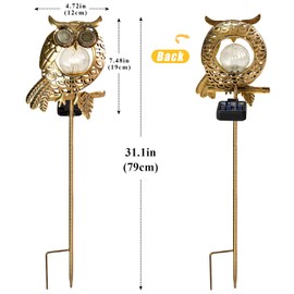 TEDOF Solar Owl Garden Light, Glowing Eye Outdoor Decor for Yard Patio Pathway, Weatherproof LED Solar Light, Unique Gift for Home Garden Decor