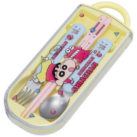 Skater TACC2AG-A Crayon Shin-chan Trio Set, Chopsticks Spoon, Fork, 23, Antibacterial, Made in Japan