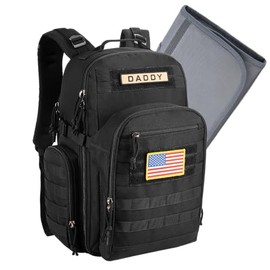 MIRACOL Military Baby Bag Dads - 40L Large Capacity with MOLLE Webbing for Tactical Dad - Water-Resistant Fabric & Insulated Pockets for Outdoor Travel Camping