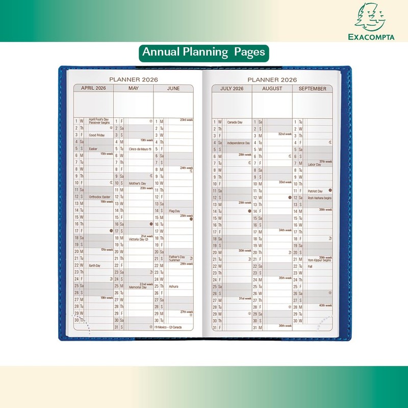 Exacompta 2026 Refill For "Space 17" Calendar Year Weekly/Monthly Planner
