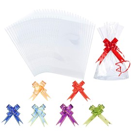 100Pcs Transparent Cellophane Cookie 15 * 25+Latte 1.2cm Transparent Resealable Flat Cellophane Bags OPP Plastic Storage Bags Dessert/Party/Gift/Home