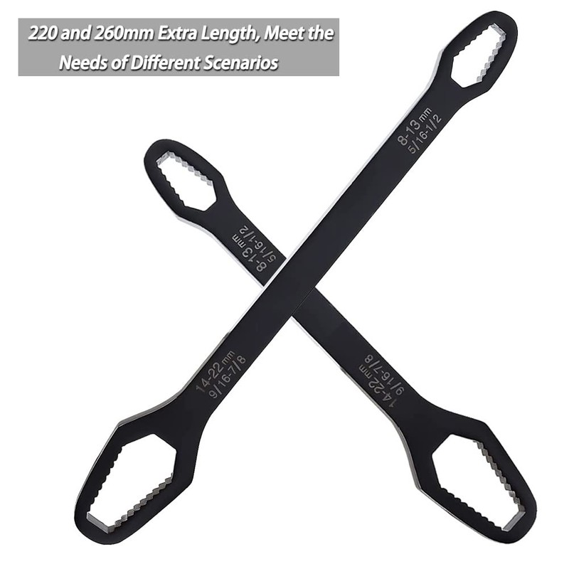 Saipe 2pcs Multifunctional Wrench Set Self Adjustable Wrench Universal Double