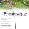 Aircraft Wind Sculpture Wind Powered Rotate Stainless Steel Airplane Windmill