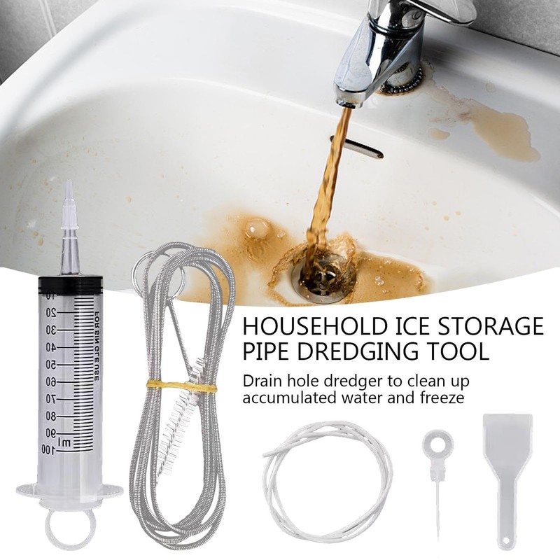 Refrigerator Drain Clog Remover Cleaning Tool,Clean Drain Outlet Dredging Tool,Reusable