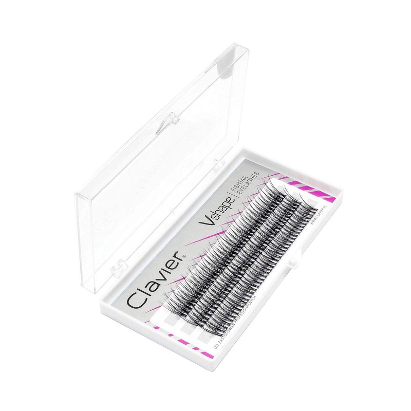 Clavier False Eyelashes in Tufts V-Shape Fishtail, Lengths 8 mm,