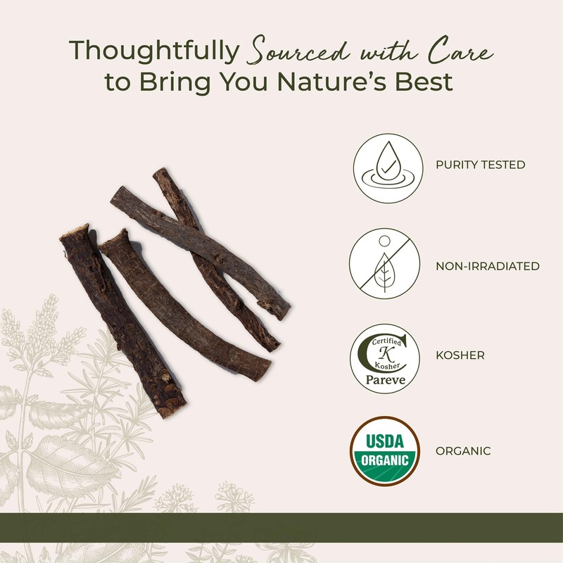 Starwest Botanicals Organic Dried Licorice Root Sticks 6" - Herb
