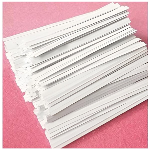 Easytle 1000 Pcs White Paper Twist Ties 5" Reusable Bread