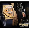 FORSINING Triangular Gold Shield Automatic Mechanical Watch, Oversized Dial Fully